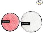MAPPERZ Reusable Round Makeup Remover Face Pads, Cloths, Washable Microfiber Makeup Eraser, Wipes for Heavy Makeup, Masks, Mascara, Eye Shadow, Foundation, 1 Small & 1 Medium Size, Pack Of 2