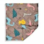 Fareto Dino Brown Soft Microfiber Cotton Reversible All Season Use Blanket (Pack of 1)