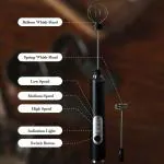 Fredene Electric Handheld Portable Milk Frother Foam maker for coffee Latte, Cappuccino & Baking