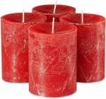 AromaticFables- Red 3 Inch Red Wine Fragrance Set of 4 Pillar Candles