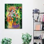 SURMUL Radha Krishna Print Multicolor PVC Removable Wall Sticker 12 inch