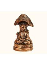 Deccani Handicrafts Meditating Gautam Buddha Sitting Under The Bodhi Tree Statue Small- Copper Coated (28.5cm H x 16cm W x 12.50cm D)
