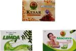 Jagdamba Herbal Combo Soap Neem Limda Soap, Aloevera Soap,Kesar Soap PAACK OF 3 (225 GM)