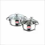 Kitchen Essentials-2Pcs Cook and serve Casserole set With Glass Lid (16cm+16 cm)