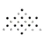Comet Busters Black, Silver Diamond Shaped Bindi For Women