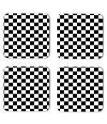 Whats Your Kick Chess Pattern Design Printed Set of 4 Coaster With Metal Stand