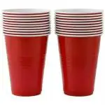 Hippity Hop Plastic Red Beer Pong Glasses (Set Of 20 Pcs)