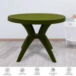 Supreme Furniture Marcus Plastic Round 4 Seater Dining Table (Mehandi Green)