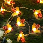 Millet Honey Bee Serial String Lights,15 Feet Long, 16 Honey Bees AC Powered Light, Waterproof Fairy Crystal Lights for Home (Warm White)