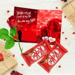 Midiron Valentine’s Day Combo | Romantic Gift for Girlfriend, Wife, Husband, Boyfriend Fiancée, Fiancé| Chocolate Gift for Valentine’s Day, Birthday, Anniversary and any Special Occasion (Chocolates, Artificial Rose, Greeting Card)