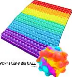 BHARJA Boniry Multicolor Silicone, Rubber Pop It Fidget Push Bubble Rainbow Toy For 1 years Old