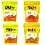 Snaqary Multigrain Sev Chai Tea Time Crispy Namkeen Sev Bhujia For Poha Multi Flavour (Combo Of 4)