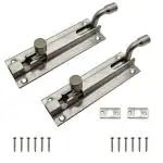 Volo Marble L Shape Stainless Steel Tower Bolt Door Latch, 12 inch (Pack of 2)