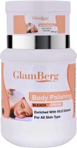 GLAMBERG Body Polishing Face And Body Bleach Cream Enriched With Vitamin-E Extract, 200 G (Pack Of 2)