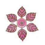 pujaNpujari Acrylic Rangoli for Floor Decoration/Stone Kundan Design Rangoli Stickers for Diwali (Pink)