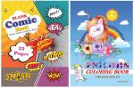 Askprints Combo of Unicorn Coloring Book (24 Pages) & Blank Comic Book (32 Pages) Best Gift to Children for Drawing, Coloring