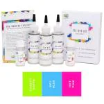 Kadam Skin Friendly Kadam Tie Dye Kit #3 Vibrant With White Dye Activator And Colour Fixer Included, Cold Fabric Dyeing Combo 03 Vibrant - Parrot Green, Sky