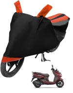 Auto Hub Bike Cover for Suzuki Burgman 125 , Dustproof UV Protection water resistant Custom Fit Cover-(Black-Orange )