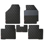 Elegant PVC Car Floor Mat for (Hyundai I20, Racer Black And Black)