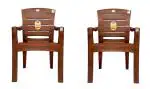 ANMOL Plastic Moulded Jaguar High Back Chair Weight Bearing Capacity 200kg(Set of 2, Brown) | Chair | Comfortable Chair | Plastic Chair