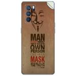 GADGETSWRAP Printed Vinyl Skin Sticker for Oppo Reno 6 Pro - Oscar Wilde Quote Anonymus Mask