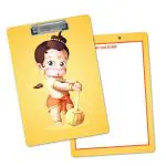 Festiko Bal Hanuman Theme Exam Board with Clip (Pack of 1 Pc), Exam Pads for Birthday Return Gifts for Kids, Writing Pads Clipboard with Shiny Steel Finish Clip