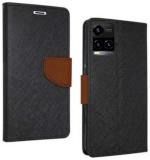Cowboy Vivo Y33S, V2109 Brown Artificial Leather, Rubber, Silicon, Cloth Dual Protection Flip Cover - Vx Cmn1102