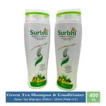 SURBHI Amla Aloevera Green Tea Shampoo and Conditioner - For Hair Fall and Damage Repair - 200ml