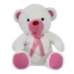KUDDL TOYS Soft Teddy Bear (33cm, White and Pink)
