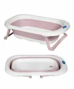 Mee Mee Foldable & Compact Babu Bath Tub/Bather with Drain Plug (Pink)