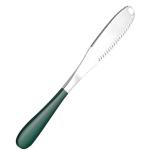 UniKart Stainless Steel Silver Color Butter Spreader Knife Multifunctional Serrated Edge Butter Grater Shredding Slots Easy to Hold for Bread Butter Cheese Jam Slicer- Green Handle (1 Pcs)