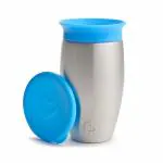 Munchkin Miracle Stainless Steel 360 Sippy Cup, Blue, 10 Ounce