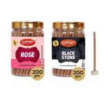 SHYAM CHARAN Dhoop Sticks of Rose and Black Stone with natural Fragrances for Health, Wealth and Happiness, Ideal for Puja/Prayer/Worship(240 Sticks)