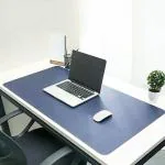 MAAHIL Desk Pad Protector Waterproof PU Desk Mat Blotters on Desktop Laptop Computer Gaming Keyboard Mouse Pad Non-Slip Desk Writing Mat Cover for Office & Home 90CM * 45CM Blue & Yellow