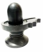 athizay Stone Shivling Statue Made up of Gorara Stone Handcrafted Shiva Lingam Available in Black and Grey in Different Sizes (11.2 cm Black Polish)