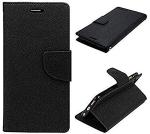 Clickaway Flip Cover Mercury Goospery Fancy Diary Wallet Flip Case Cover With Magnetic Lock & Card Slots (Black)