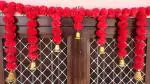 Nehal arts Artificial Marigold Fluffy Flower Garlands Door Toran Set/Door Hangings for Decoration (Red ) Toran- 3.5 Feet