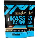MuscleXP Pro Mass Gainer for Musce Mass Gain With Whey Protein, Whey Isolate, 25 Vitamins and Minerals, Digestive Enzymes, Belgium Chocolate, 1kg Pouch (2.2 lb) (Pack Of 2)