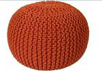 Riftree Cotton Round Shape dori muda Knitted Pouf Ottoman Foot Stool/for Living Room, Bedroom Hall, Pouf Ball Chair/Pouf Exterior Ball, Round Ball (40 x 40 x 35 cm) Pack of 1 pcs (Orange)