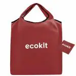 EcoKit Tote Bag, Grocery Shopping Bag, Foldable Shopping Bag. 17X18 Inches Pack of 2 Grocery Bags (RED)