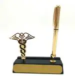 Pgen Blue Metal Doctor Crown Logo And Table Top Stand With Name Card Ball Pen