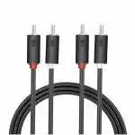 MX 2 RCA To 2 RCA Male Audio, Video Cable. Suitable For HOME Theater, Speaker, Headphone, Mixer, Amplifier, CD, DVD Player- 1.5 MTR (MX 3378) Pack of 2