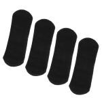 CareDone Cloth Period Pads Washable Napkin for Heavy Flow with Wings. (Black, Pack of 4)