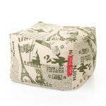 Style Homez Square Cotton Canvas Abstract Printed Bean Bag Ottoman Stool Large Size Cover Only, Heena Color
