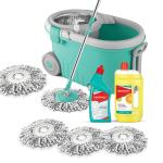 Spotzero By Milton Royale Mop, Toilet, Floor Cleaner, Refill Set - (Disinfectant Toilet Cleaner 1 pc x 500 ml, Disinfectant Floor Cleaner 1 pc x 1 litres, Spin Mop Refill 3pc Pack x 1)…