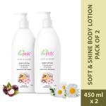 La Pink Soft and Shine Body Lotion With White Haldi & Daisy Flower To Enhance Radiance & Reduce Fine Lines (Pack of 2)