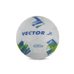 Vector X Street Soccer Ball Rubberised Hand Stitched Football (White-Blue-Green) Size-5