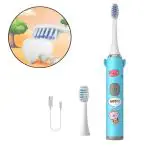 TLISMI Cute Cartoon Print Smart Sonic USB Rechargeable Soft Bristle Battery Powered Electric Toothbrush with Extra Interchangeable Brush Head & 5 Vibrating Cleaning Brushing Modes for Kids (Pack of 1)