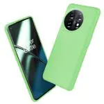 LIRAMARK Liquid Silicone Soft Back Cover Case for OnePlus 11 5G / 1+11 5G (Mint Green)