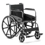 KosmoCare Dura Rexine Mag Wheel Regular Foldable Wheelchair with Safety Belt